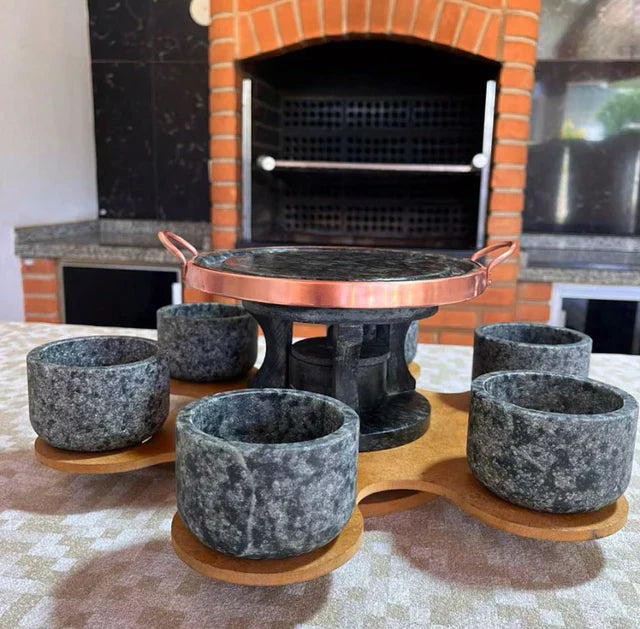 Conjunto Para Churrasco Com Base Giratória - 9 Peças